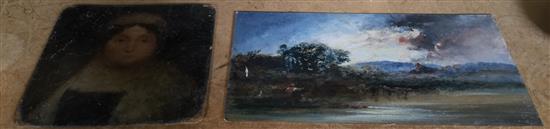 2 unframed small oils